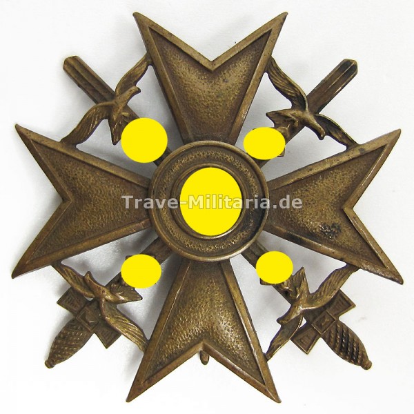 Spanienkreuz in Bronze mit Schwertern