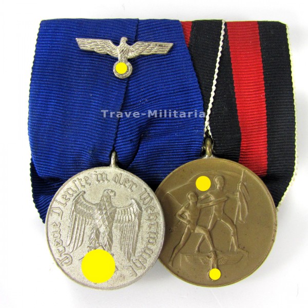 2er Ordenspange DA WH 4 Jahre und Sudetenlandmedaille
