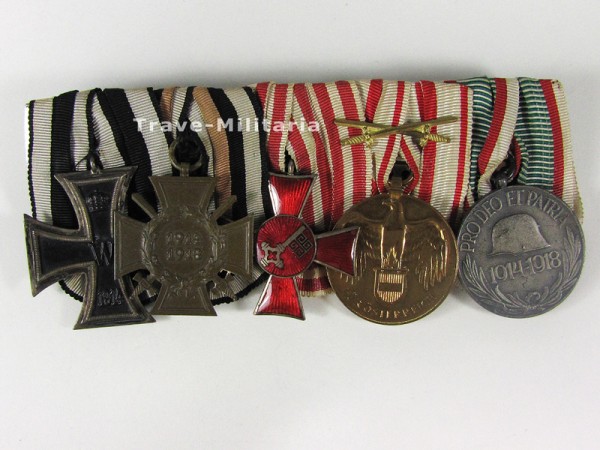 5er Ordenspange Hanseatenkreuz Bremen und Eisernes Kreuz 2. Klasse