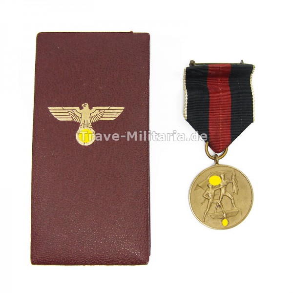 Medaille zur Erinnerung an den 1. Oktober 1938 im Etui