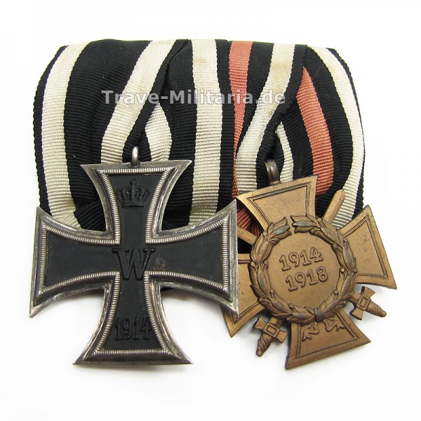 2er Ordenspange Eisernes Kreuz 2. Klasse 1914 und Frontkämpferehrenkreuz