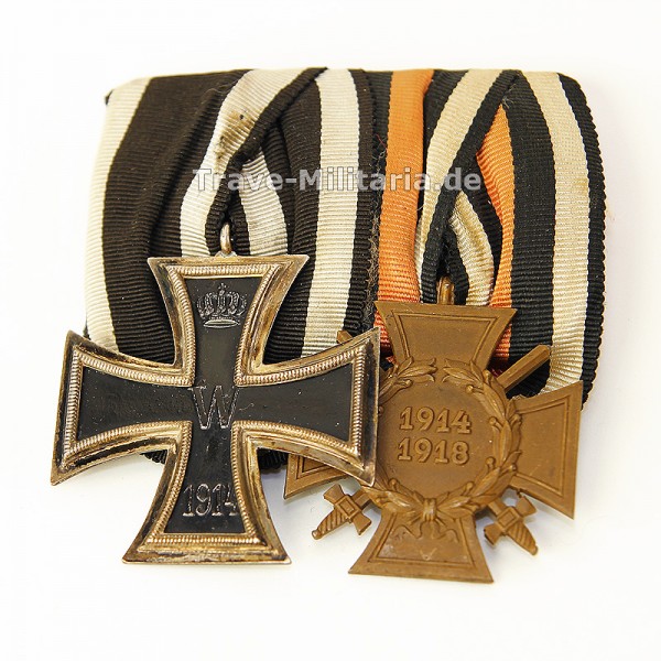 2er Ordenspange EK 2 und Frontkämpferehrenkreuz